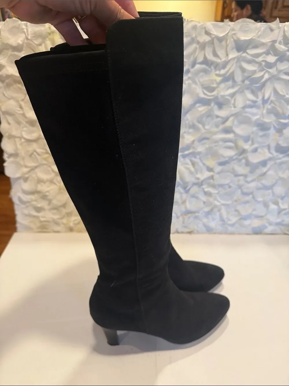 Aquatalia Black Over-the-Knee Suede Boots